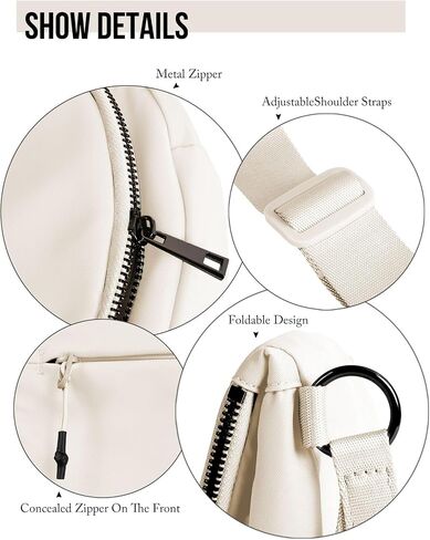 Crescent Bag for Women and Men, Fashion Medium Nylon Folding Crescent Moon Bag Single Shoulder Bag with Adjustable Strap in Saudi Arabia