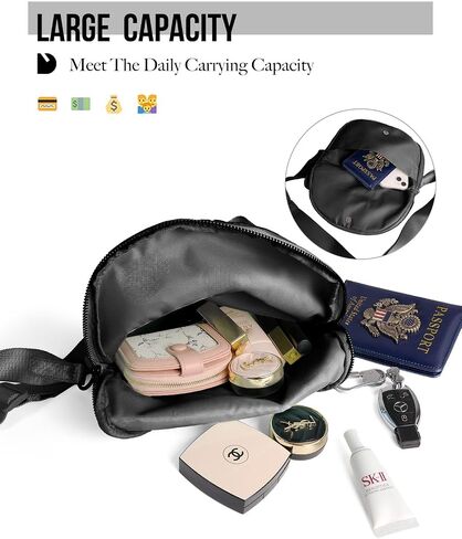 Crescent Bag for Women and Men, Fashion Medium Nylon Folding Crescent Moon Bag Single Shoulder Bag with Adjustable Strap in Saudi Arabia