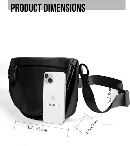 Crescent Bag for Women and Men, Fashion Medium Nylon Folding Crescent Moon Bag Single Shoulder Bag with Adjustable Strap in Saudi Arabia