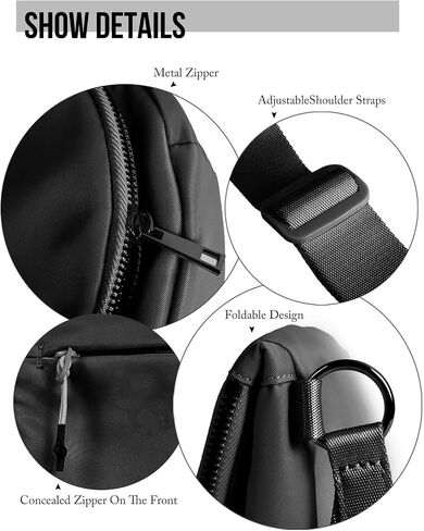 Crescent Bag for Women and Men, Fashion Medium Nylon Folding Crescent Moon Bag Single Shoulder Bag with Adjustable Strap in Saudi Arabia