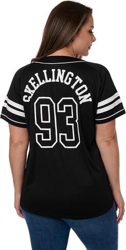 Disney Mickey Mouse Stitch Jack Skellington Womans Jersey Shirt Button Front in Saudi Arabia