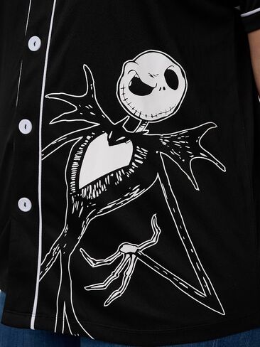 Disney Mickey Mouse Stitch Jack Skellington Womans Jersey Shirt Button Front in Saudi Arabia