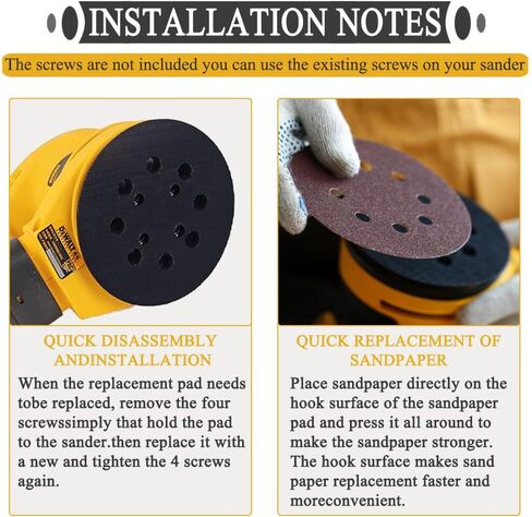 وسادة صنفرة لـ Dewalt DWE64233 & N329079، وسادة سنفرة مدارية بديلة مقاس 5 بوصات 8 فتحات وخطاف وحلقة، وسادة سنفرة من سبائك الألومنيوم 4 فتحات لولبية متوافقة مع DWE6421 6421K DWE6423 6423K DCW210B in Kuwait