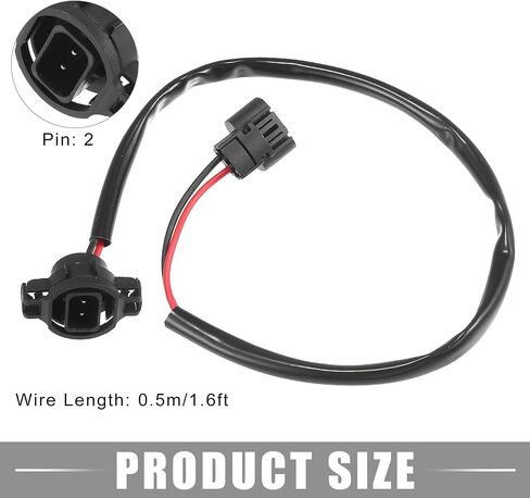 تمديد محول الأسلاك تسخير 5202/H16 ذكر إلى أنثى 0.5 متر/1.6ft طويل LED مصابيح ضباب مجموعة المقبس 12 فولت البلاستيك المطاط الأسود in Saudi Arabia