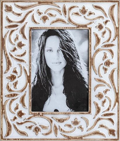 Rites 4x6 Picture Photo Frame Rustic Solid Wood For Desktop Display, Distressed Design, Mother feets 4 inches x6 inches in Saudi Arabia