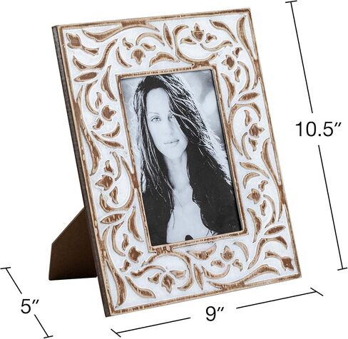 Rites 4x6 Picture Photo Frame Rustic Solid Wood For Desktop Display, Distressed Design, Mother feets 4 inches x6 inches in Saudi Arabia