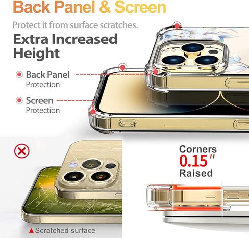 حافظة مصممة على شكل زهرة لهاتف iPhone 13 Pro [مع واقي شاشة]، حافظة هاتف نسائية شفافة زهرية مقاومة للصدمات، غطاء ممتص للصدمات ناعم من مادة TPU مقاس 6.1 بوصة 2021 (لافندر/أرجواني) in Kuwait