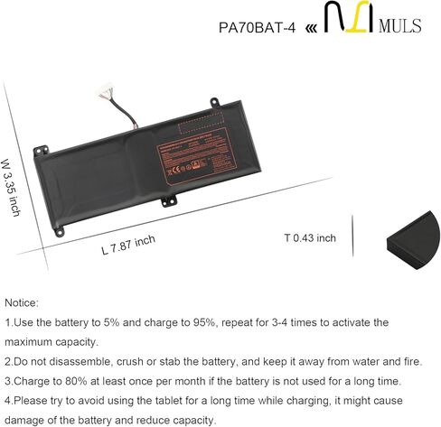 PA70BAT-4 66Wh بطارية كمبيوتر محمول لـ Clevo PA70HP6-G PA70HS PA70HS-G PA71HP6 PA71HP6-G PA71HS PA71HS-G شينكر تكنولوجيز XMG Pro 17 WOOKING S17 Pro-8U HASEE G97E KINGBOOK G97E G99E 87-PA70S-62B01 in Kuwait