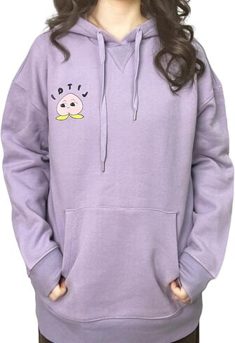 Men Graphic Fleece Hoodies Cute Peach Printed Casual Oversized Streetwear Hiphop Hooded Pullover Top in Saudi Arabia