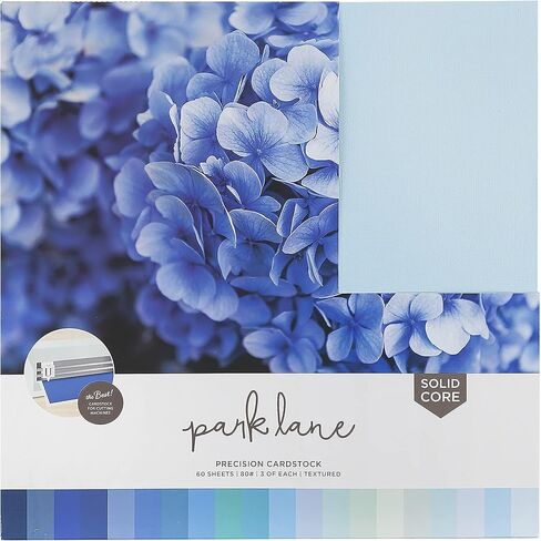 مجموعة متنوعة من البطاقات 12 × 12، 60 ورقة | ورق قصاصات مزخرف فاخر بوزن 80 رطل، قلب صلب | بطاقة مزدوجة الجوانب خالية من الأحماض للحرف الورقية والنقش وصناعة البطاقات | الأشكال الزرقاء in Kuwait