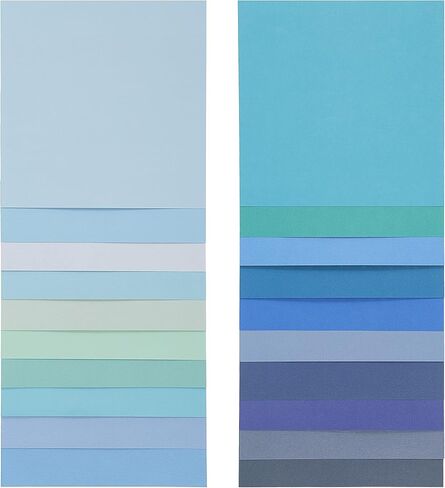 مجموعة متنوعة من البطاقات 12 × 12، 60 ورقة | ورق قصاصات مزخرف فاخر بوزن 80 رطل، قلب صلب | بطاقة مزدوجة الجوانب خالية من الأحماض للحرف الورقية والنقش وصناعة البطاقات | الأشكال الزرقاء in Kuwait