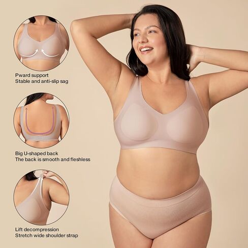 Wireless Bras for Women Super Soft Seamless Support No Wire T-Shirt Bra in Saudi Arabia
