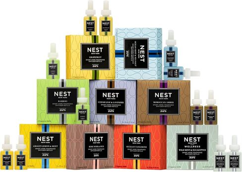 NEST New York Smart Home Fragrance Diffuser Refill Vials, Rose Noir & Oud - Set of 2 - Designed for NEST x Pura 3 and NEST x Pura 4 Diffusers - Cruelty Free, Vegan - Made in USA in Saudi Arabia