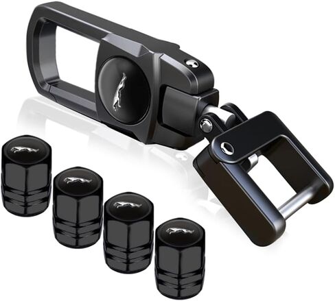 Metal Alloy Keychain for Acura, Car Key Chain with 4PCS Tire Valve Stem Caps for Men Women, Car Accessories, Black in Saudi Arabia