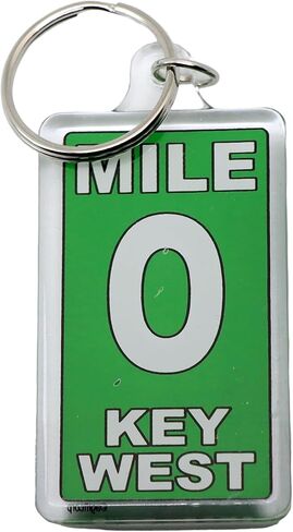سلسلة مفاتيح تذكارية مستطيلة من الأكريليك من World By Shotglass Key West Florida Zero Mile مقاس 2.25 بوصة × 1.25 بوصة in Saudi Arabia