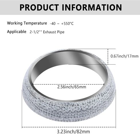 ID 2.13"/54mm Car Exhaust Manifold Gasket,Graphite Construction Exhaust Donut Gasket Seal Muffler Ring,Automotive Replacement Exhaust Flange Gasket for Stop Leakage (54mm) in Kuwait