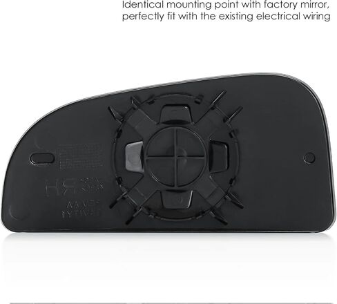 Lower Passenger Right Side Tow Convex Mirror Glass With Rear Holder Compatible with 2009-2020 Dodge Ram 1500 2500 3500 4500 5500, Replacement for 68067731AA in Saudi Arabia