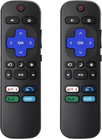 جهاز تحكم عن بعد عالمي جديد للتلفزيون Roku TV، لتلفزيون TCL/Hisense/Sharp/Philibs/Onn/Element/Insignia Roku TV (ليس لعصا Roku أو الصندوق) (عبوة من قطعتين) in Kuwait