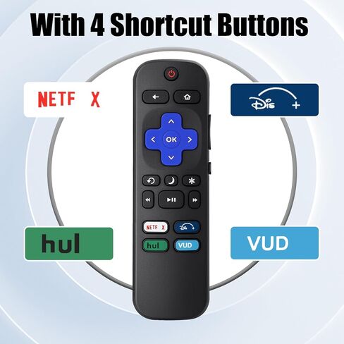 جهاز تحكم عن بعد عالمي جديد للتلفزيون Roku TV، لتلفزيون TCL/Hisense/Sharp/Philibs/Onn/Element/Insignia Roku TV (ليس لعصا Roku أو الصندوق) (عبوة من قطعتين) in Kuwait