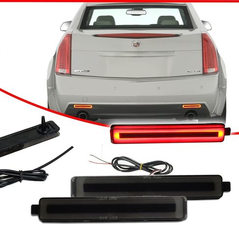 GTINTHEBOX for 2008-2013 Cadillac CTS or CTS-V,2008-2012 Buick Enclave, 2005-2009 Equinox, 2007-2009 Trailblazer SS LED Rear Fog Bumper Reflector Brake Tail Lights in Kuwait