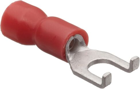 Morris Products 11764 Flange Spade Terminal, Vinyl Insulated, Red, 22-16 Wire Size, 6 Stud Size (Pack of 100) in Saudi Arabia