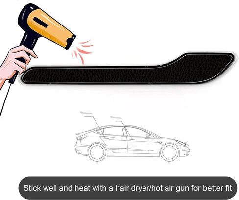 Tesla Door Handle Sticker, Black Anti Scratch Door Cup Protector, unmarked Automatic Door Handle Protective Film for Model 3 Y Custom Cut Decal (Set of 6) (Black) in Saudi Arabia