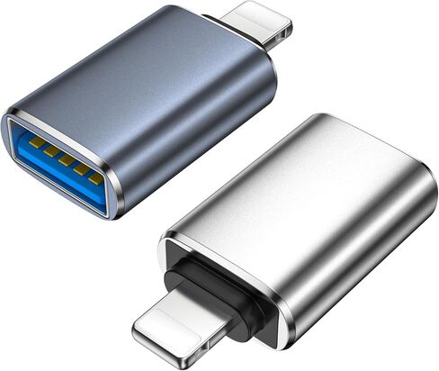 HianDier Lightning to USB Adapter 2 Pack USB to iPhone Adapter OTG Data Sync for iPhone 14 13 12 11 Xr X XS 8 7 USB to Lightning Adapter Support Camera/Card Reader/USB Flash Drive/MIDI Keyboard/Mouse in Saudi Arabia