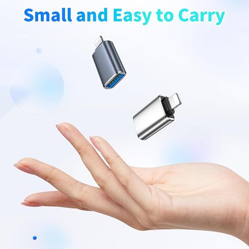 HianDier Lightning to USB Adapter 2 Pack USB to iPhone Adapter OTG Data Sync for iPhone 14 13 12 11 Xr X XS 8 7 USB to Lightning Adapter Support Camera/Card Reader/USB Flash Drive/MIDI Keyboard/Mouse in Saudi Arabia