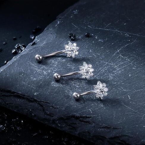 16G Astm F136 Titanium Eyebrow Piercing Jewelry Curved Barbell Eyebrow Ring Vertical Labret Lip Jewelry Daith Rook Earrings Navel Small Belly Button Ring Piercing Jewelry for Women Men CZ in Saudi Arabia