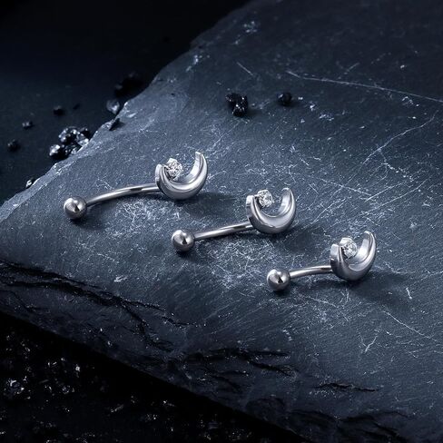 16G Astm F136 Titanium Eyebrow Piercing Jewelry Curved Barbell Eyebrow Ring Vertical Labret Lip Jewelry Daith Rook Earrings Navel Small Belly Button Ring Piercing Jewelry for Women Men CZ in Saudi Arabia