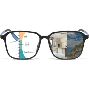 Progressive Multifocus Reading Glasses Photochromic Readers Anti-blue Light Transition Sunglasses lightweight Unisex