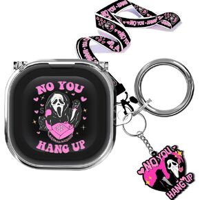 cream& Gh0st Case for Samsung Galaxy Buds Pro 2/Galaxy Buds 2/Galaxy Buds Live/Galaxy Buds Pro Case, Hard PC Shockproof Protective Cover with Ornament Lanyard Keychain for Women Girls