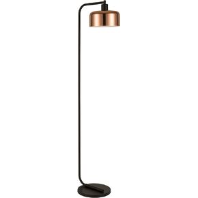 Cadmus 57" Tall Floor Lamp with Glass Shade in Blackened Bronze/Seeded