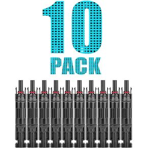 Jtron 10 PCS PV Solar Panel Connector Male/Female 20A Built-in Diode Inline Fuse Solar Wire Connectors Waterproof Anti-backflow (20A)