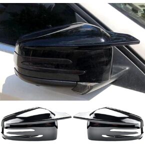 Side Mirror Cap Covers For Mercedes Benz W176 W246 W212 W204 C117 X156 X204 W221 C218 A B C E S CLA GLA GLK Class Black Replace (Carbon fiber)
