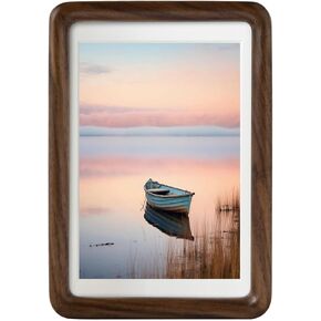 Natural 4x6 Solid Wood Picture Frame with 3.5x5 Mat,Real Beech Wood Photo Frames 4x6 for Tabletop Gallery Wall Decor