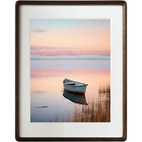 Natural 4x6 Solid Wood Picture Frame with 3.5x5 Mat,Real Beech Wood Photo Frames 4x6 for Tabletop Gallery Wall Decor