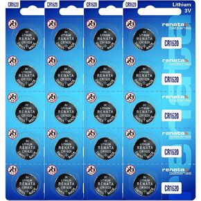 Renata CR1620 Batteries - 3V Lithium Coin Cell 1620 Battery (5 Count)