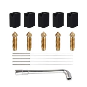 5Pcs 0.4mm Nozzles and 5Pcs Silicone Socks for Neptune 4 Plus, with 5Pcs 0.4mm Stainless Steel Needles, 1Pcs Nozzle Wrench, for Neptune 4 Plus, Neptune 4 Max 3D Printer