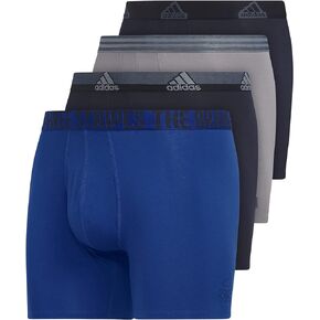adidas Men's Stretch Cotton Boxer Brief Underwear (4-Pack), Legend Ink Blue/Team Royal Blue/Grey, XX-Large