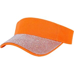 Haoohu Women's Bling Visors with Rhinestone Sparkle Sun Hats Adjustable Sport Visor Hat Summer Cap