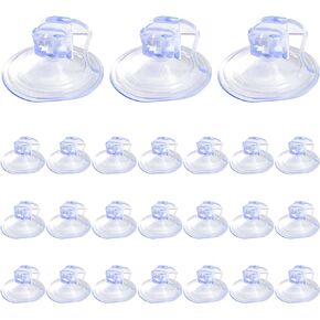 Kewucn 24 PCS Car Glass Windshield Sunshade Suction Cups, Powerful Pull Ring Dovetail Sucker Hooks, Multifunctional Mini PVC Adsorption Holder for Windows, Visor, Kitchen, Bathroom (Black-1.4inch)