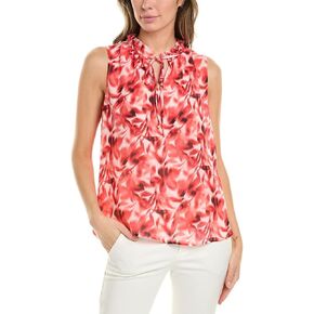 Anne Klein Women's Plus Size Slvlss Ruffle SLV Tie Blouse