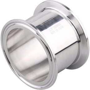 DERNORD Sanitary Spool Tube with Clamp Ends,Stainless Steel 304 Seamless Round Tubing with 2.5 inch Tri Clamp 77.5MM Ferrule Flange (Tube Length: 12 Inch / 305MM)