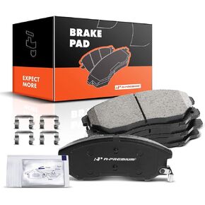 A-Premium Front Ceramic Disc Brake Pads Set Compatible with Select Chevy, Pontiac, Saturn and Suzuki Models - Captiva Sport 2012-2015, Equinox/Torrent/XL-7 2007-2009, Vue 08-10, with Hardware, 4 Pcs