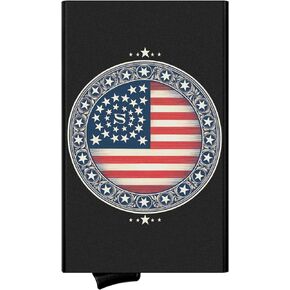 MOSIYEEF Slim Aluminum Pop Up Card Holder Wallet for Men - Engraved Viking Armor Pattern Men Wallet with Gift Box - Compact Front Pocket Minimalist Wallet Holds 9 Cards Plus Airtag Cash and Coin