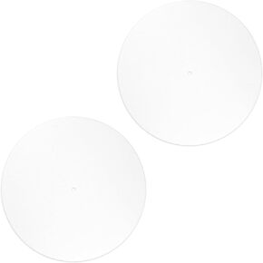 2pcs Record Player Felt Mats, 12 Inch Anti-Slip Anti-Static Turntable Slipmat Felt Record Player Protective Mat Pad Replacement for Phonograph LP Vinyl Record Player, Improves Sound (White)