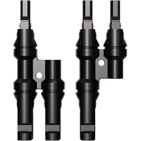 Solar Panel Connectors T Branch Connectors, Branch Connectors for Solar Panels, IP67 Waterproof 3 to 1 Connectors for 1 Pair/M/FFF and F/MMM