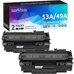 Ink E-Sale Compatible Toner Cartridge Replacement for HP 49A Q5949A 53A Q7553A (Black, 2 Pack), for use with HP Laserjet 1320 1320n 3390 P2015 P2015d P2015dn P2014 M2727 M2727nf MFP Printer Series