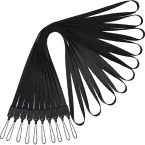YOUOWO 10 Pack Lanyards black Neck Lanyard straps for Pen Cellphone id Badges Holder Keys Office Name Badges ID Card Long Lanyard Strap for Whistles (10 Black - Combination 1) in Kuwait